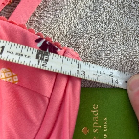 🍍Kate Spade NWT Laniakea Beach One Piece Apricot Pineapple Print Swimsuit Sz S - Picture 8 of 12